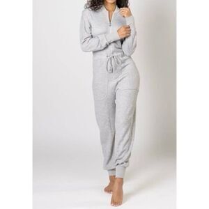 NWOT Rivet Utility Lightweight Heather Gray Maven French Terry Jumpsuit Romper M